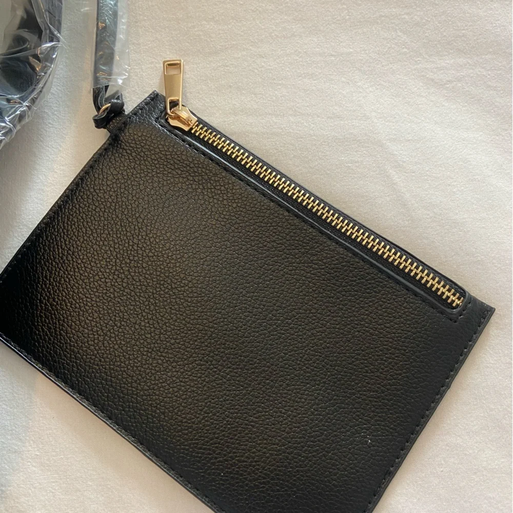NWT Anthropologie Black Leather Tote Bag - Picture 5 of 7